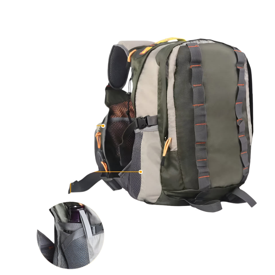 V-SBS Tactical Fly Fishing Vest and Backpack with Multifunctional Pockets for Outdoor Sports