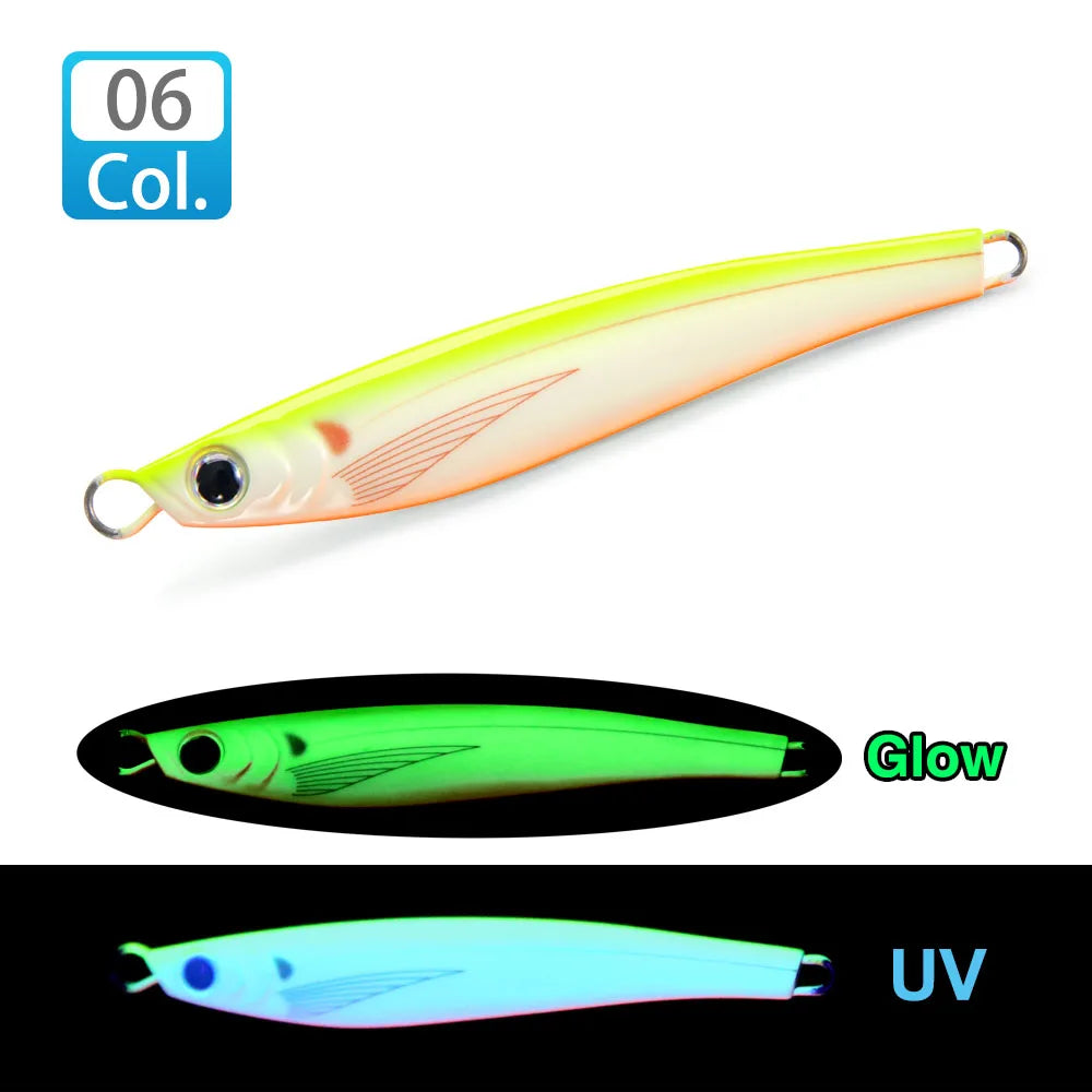 FSTK Sea Bass Lure Jugulou Casting Jig 15G30G40G60G80G Tuna Long Casting Lures Spinning Artificial Bait Spoon Saltwater Fishing