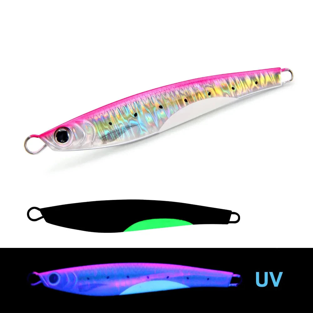 FSTK Sea Bass Lure Jugulou Casting Jig 15G30G40G60G80G Tuna Long Casting Lures Spinning Artificial Bait Spoon Saltwater Fishing