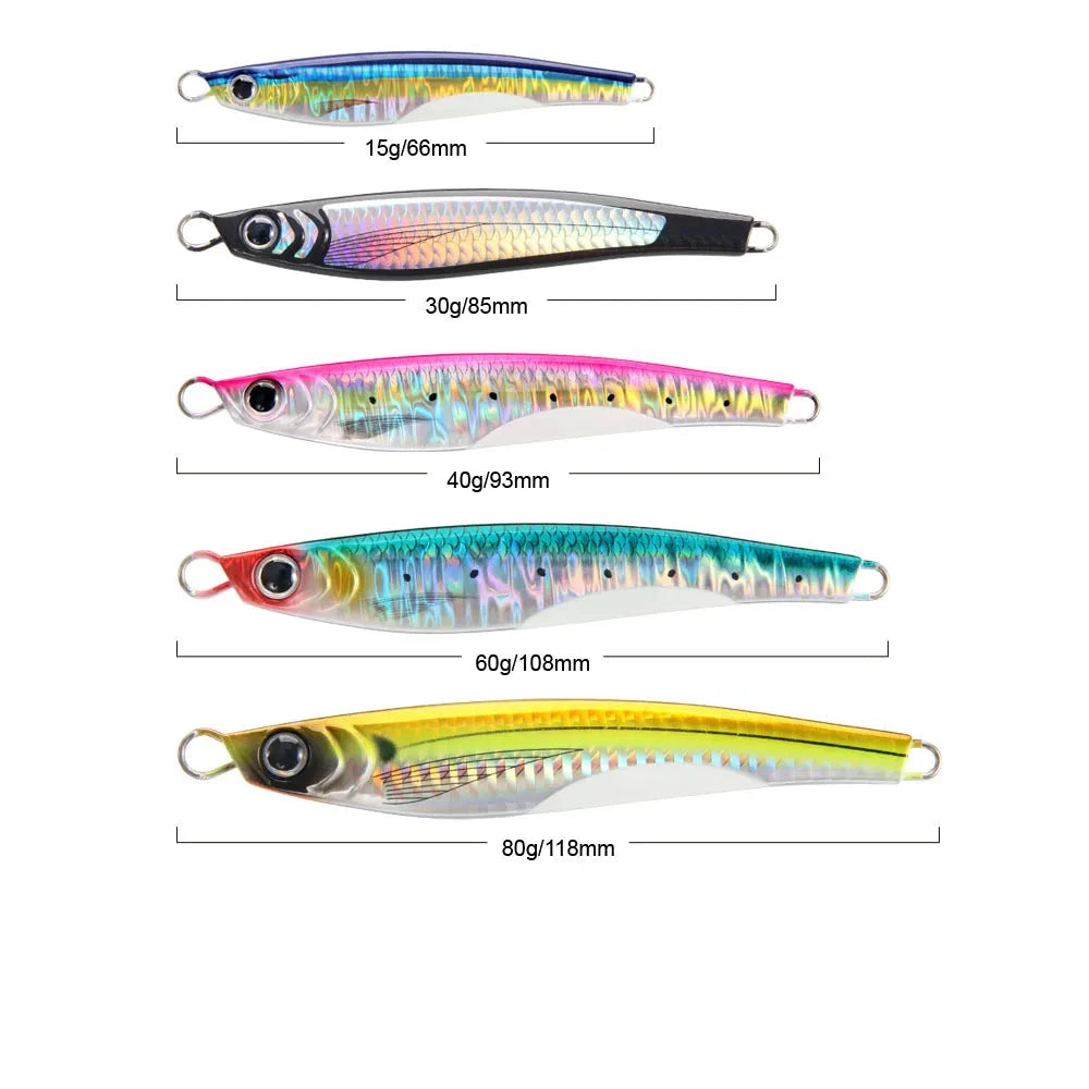 FSTK Sea Bass Lure Jugulou Casting Jig 15G30G40G60G80G Tuna Long Casting Lures Spinning Artificial Bait Spoon Saltwater Fishing