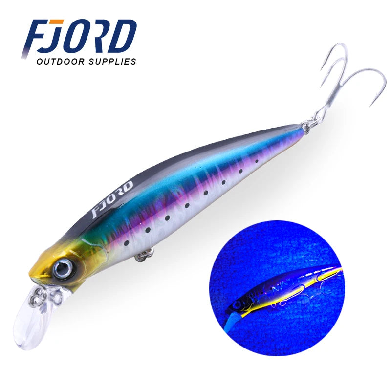 High Quality Sinking Minnow 90Mm 31G Laser Hard Professional Seawater Swimbait Artificial Bait Equipped Pesca Fishing Lure